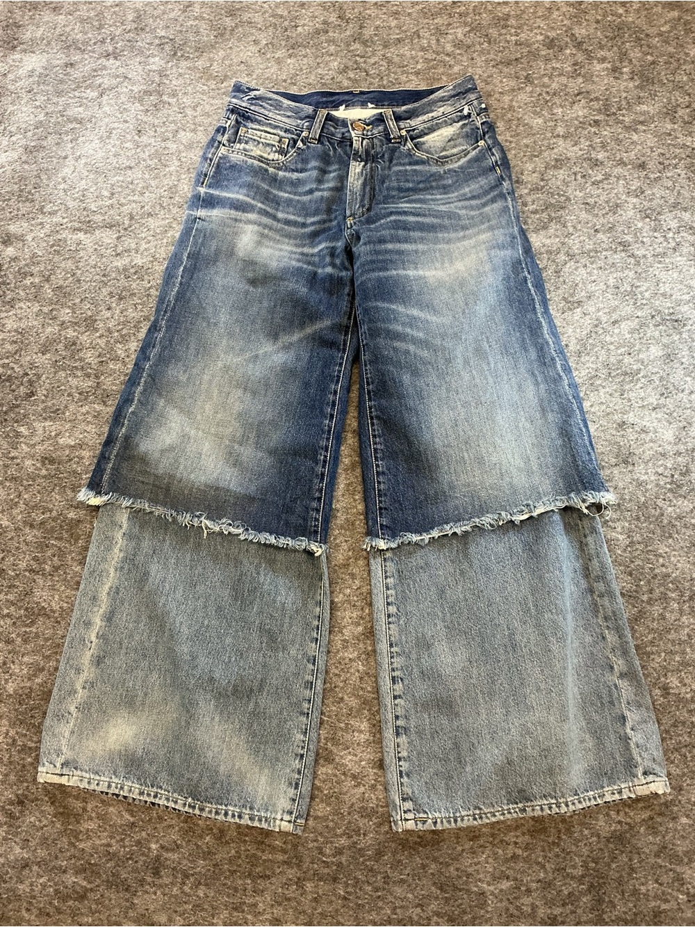 Via Via Women's Two-Tone Wide Leg Jeans - Light Blue Size EU 26